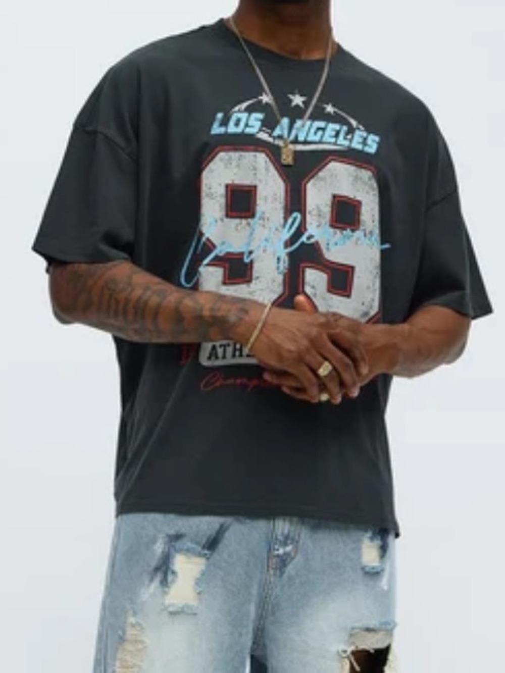NEW Nova Men LA Athletics Team 99 Oversized Short Sleeve Tee size: L